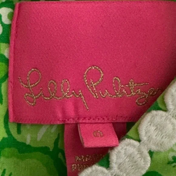 Lilly Pulitzer Alyce Elbow Sleeve Stretch Cotton Shift Dress Green - Sz 0/XS - Picture 6 of 6